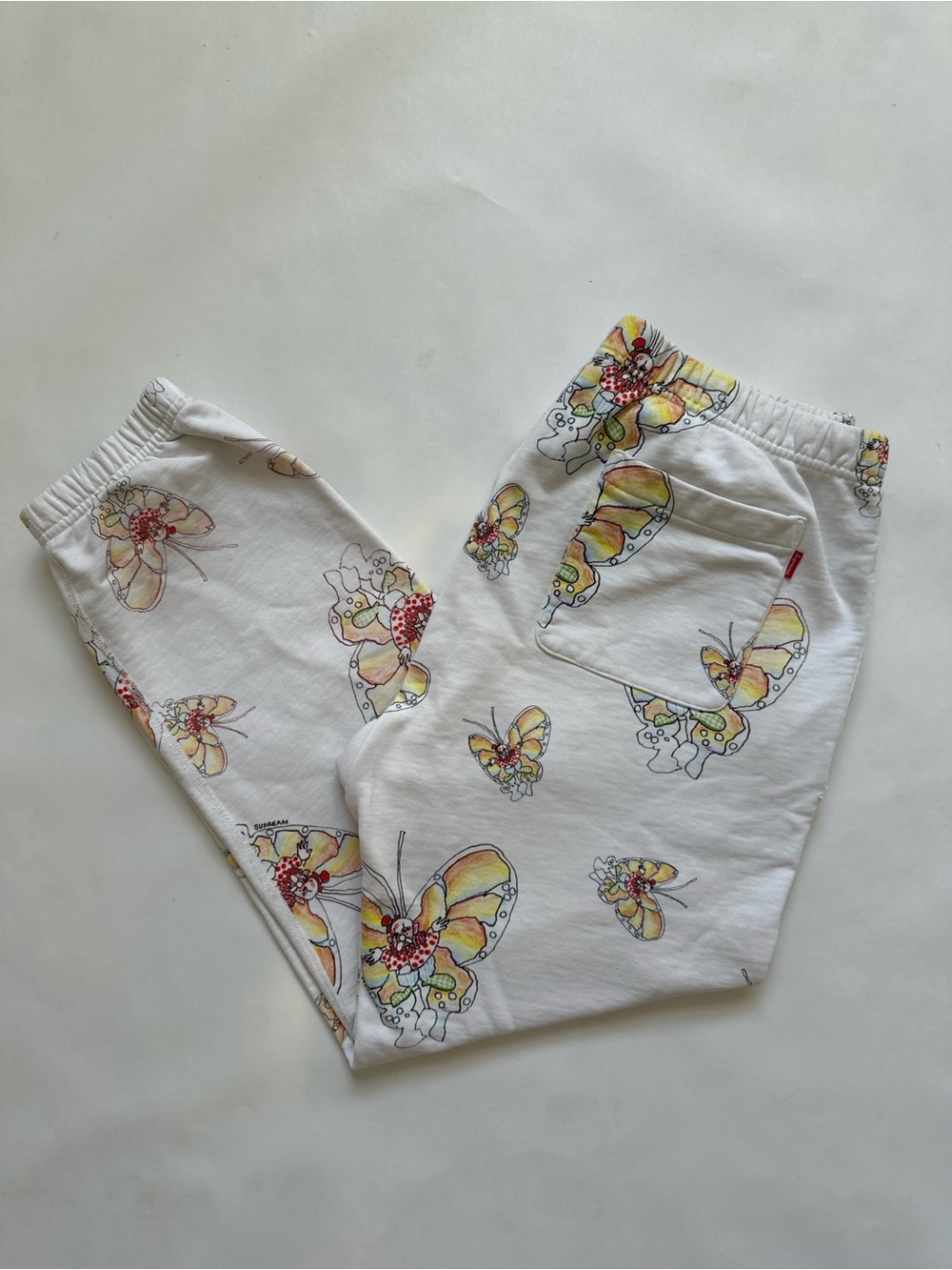 Supreme gonz butterfly Sweatpants white medium SS16